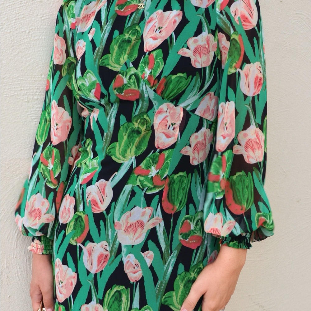 Vici Floral Maxi Dress in Green and Pink - Picture 2 of 8